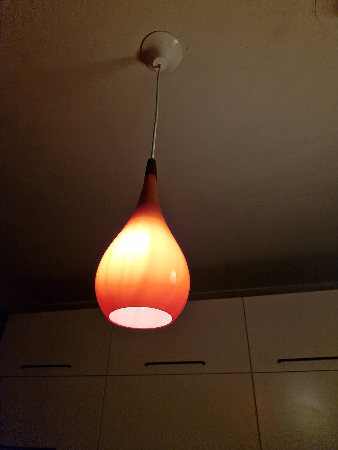 Scandinavian suspension trio Holmegaard 1960, opal glass blown.