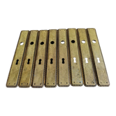 Lot de 8 anciennes plaque de propreté décor perlé en bronze doré ou laiton