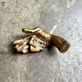 Gilded bronze sculpture by Yves Lohé - dice