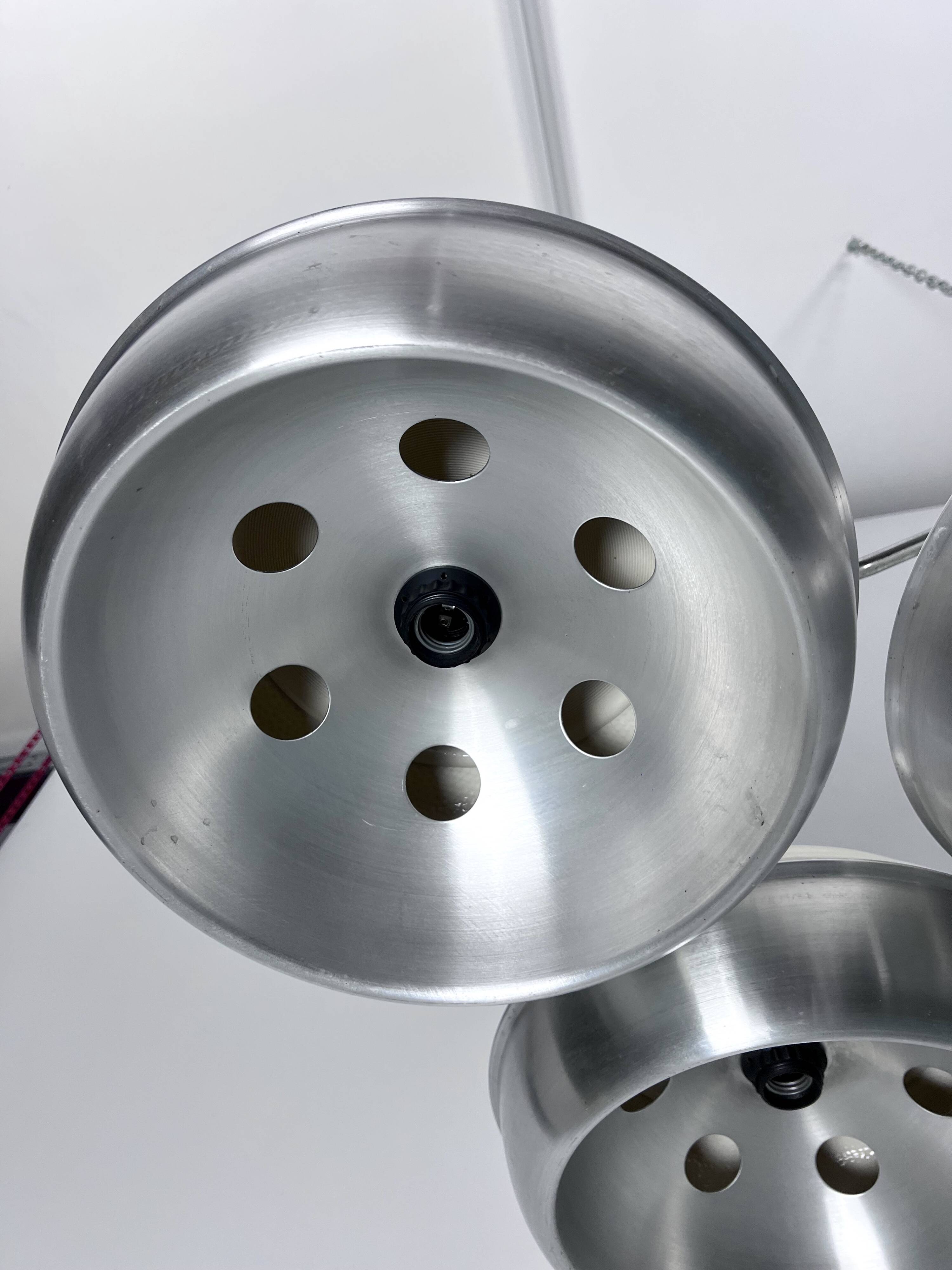 Space Age, Large metal and plastic chandelier by Studioluce. Italy 1970s