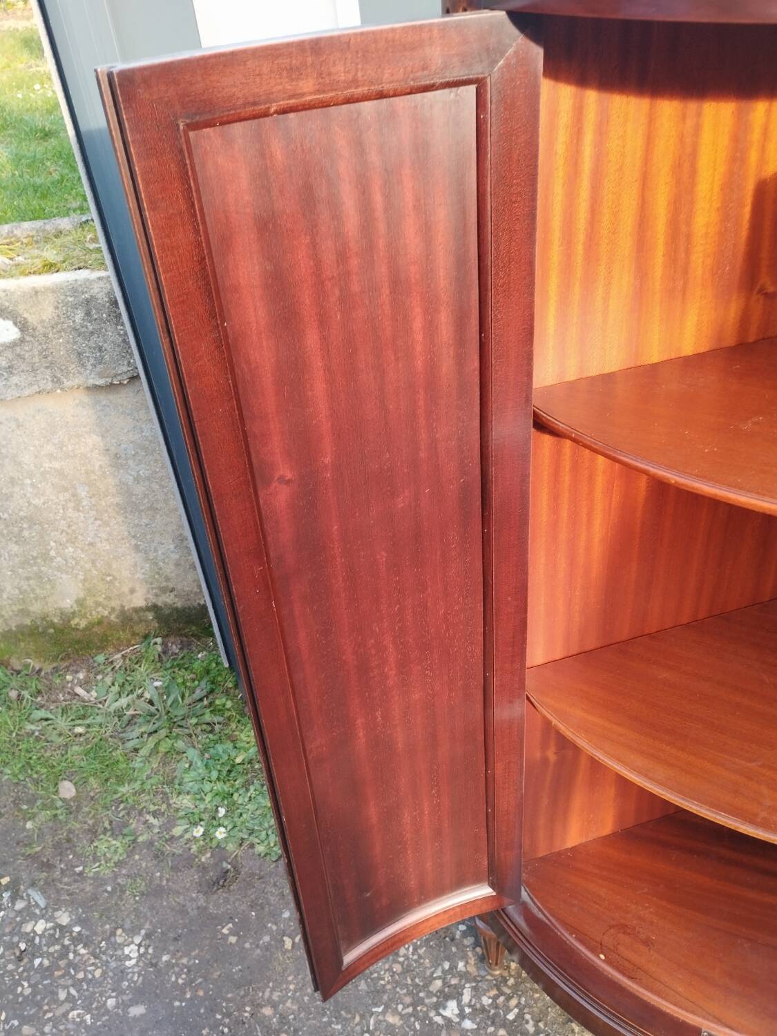 Antique Louis XVI style corner unit with marble top