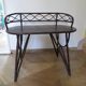 Vintage children's desk console bamboo rattan curved wood Thonet style 80s dark mahogany