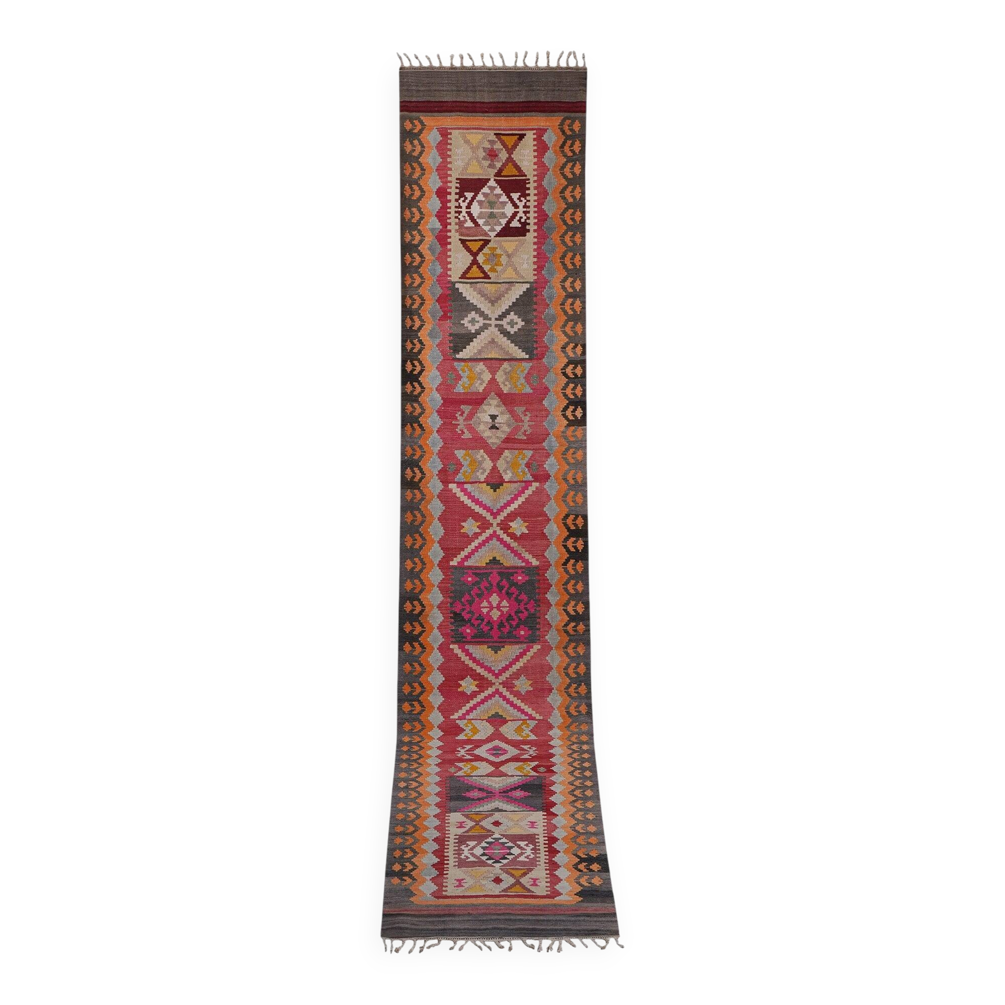 Vintage Turkish hallway rug 87x510 cm