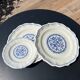 Lot - 3 assiettes en Gien bleu et blanche