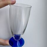 Set of 8 glasses of champagne with blue feet 60s-70s