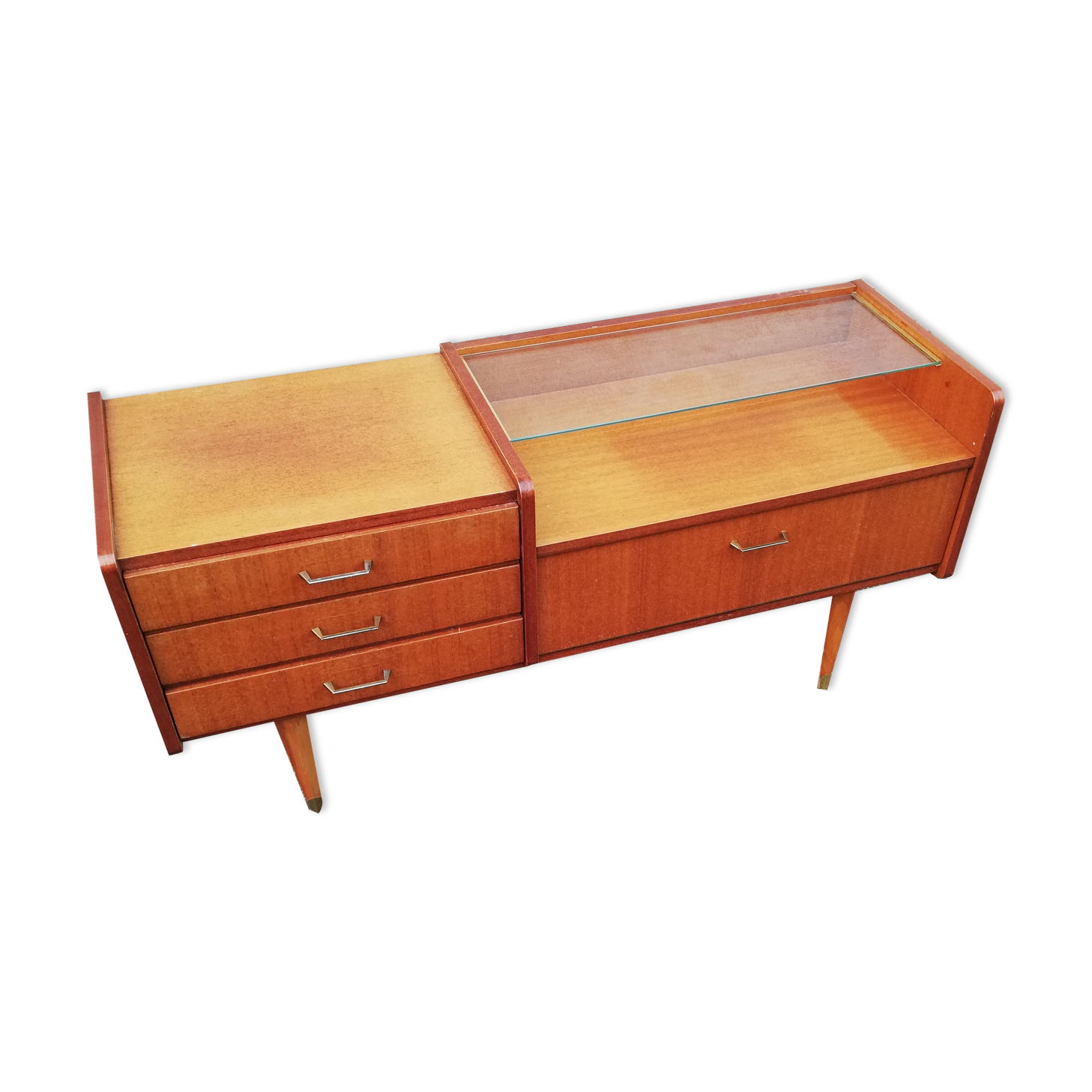 Vintage chest of drawers 3 drawers 1 flap