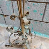 Twisted wrought iron floor lamp base, circa 1940
