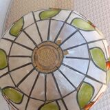 Chandelier suspension in mother-of-pearl red apples