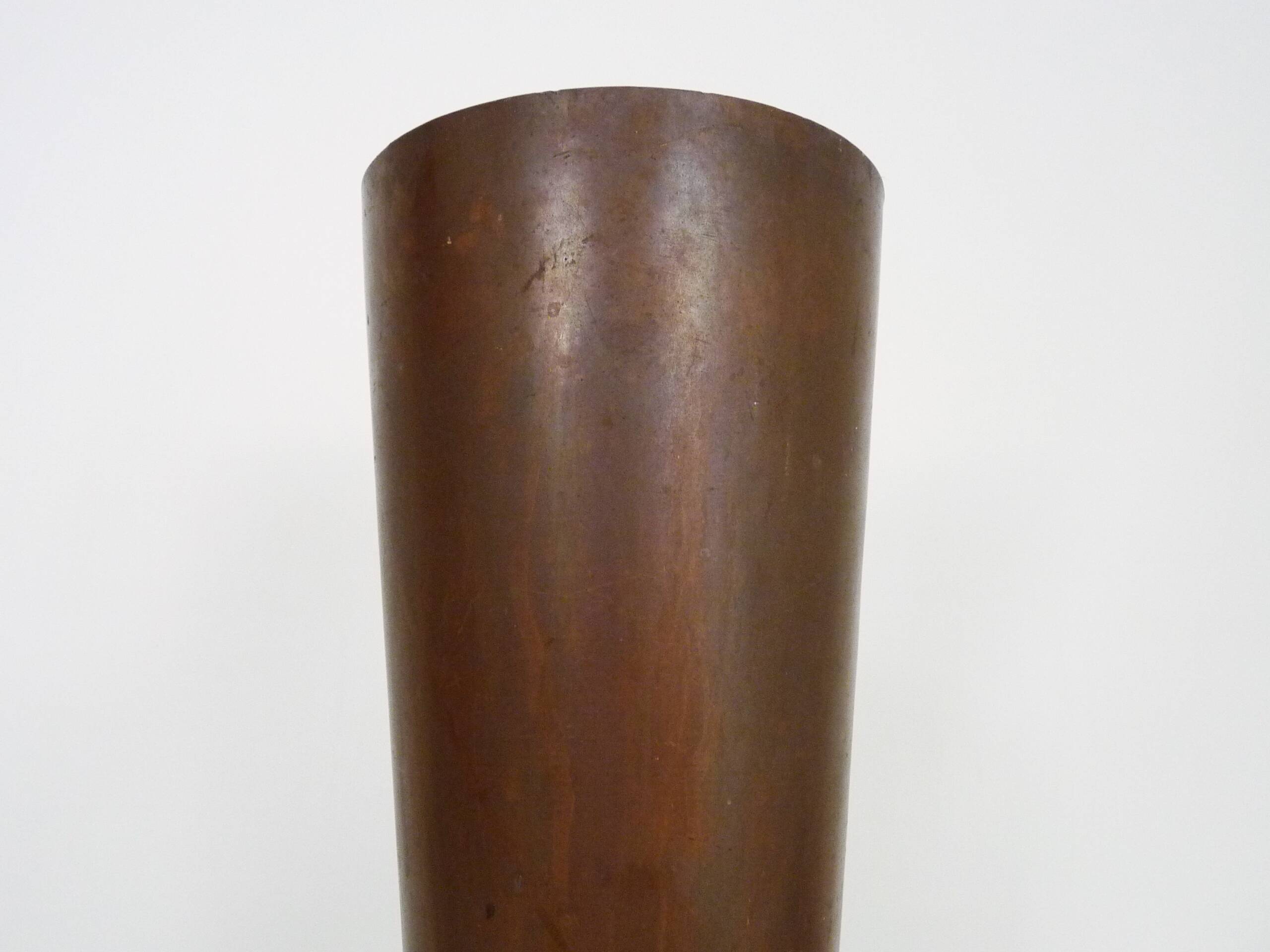 Large Art Deco Basin Lamp 1930 copper and wooden base