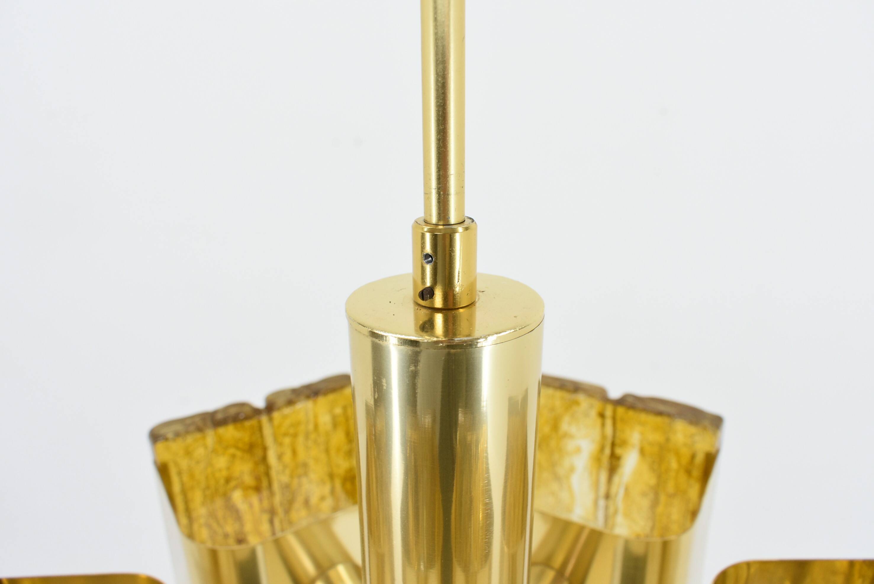 Mid-century design brass and resin pendant, 1960s / Hungary