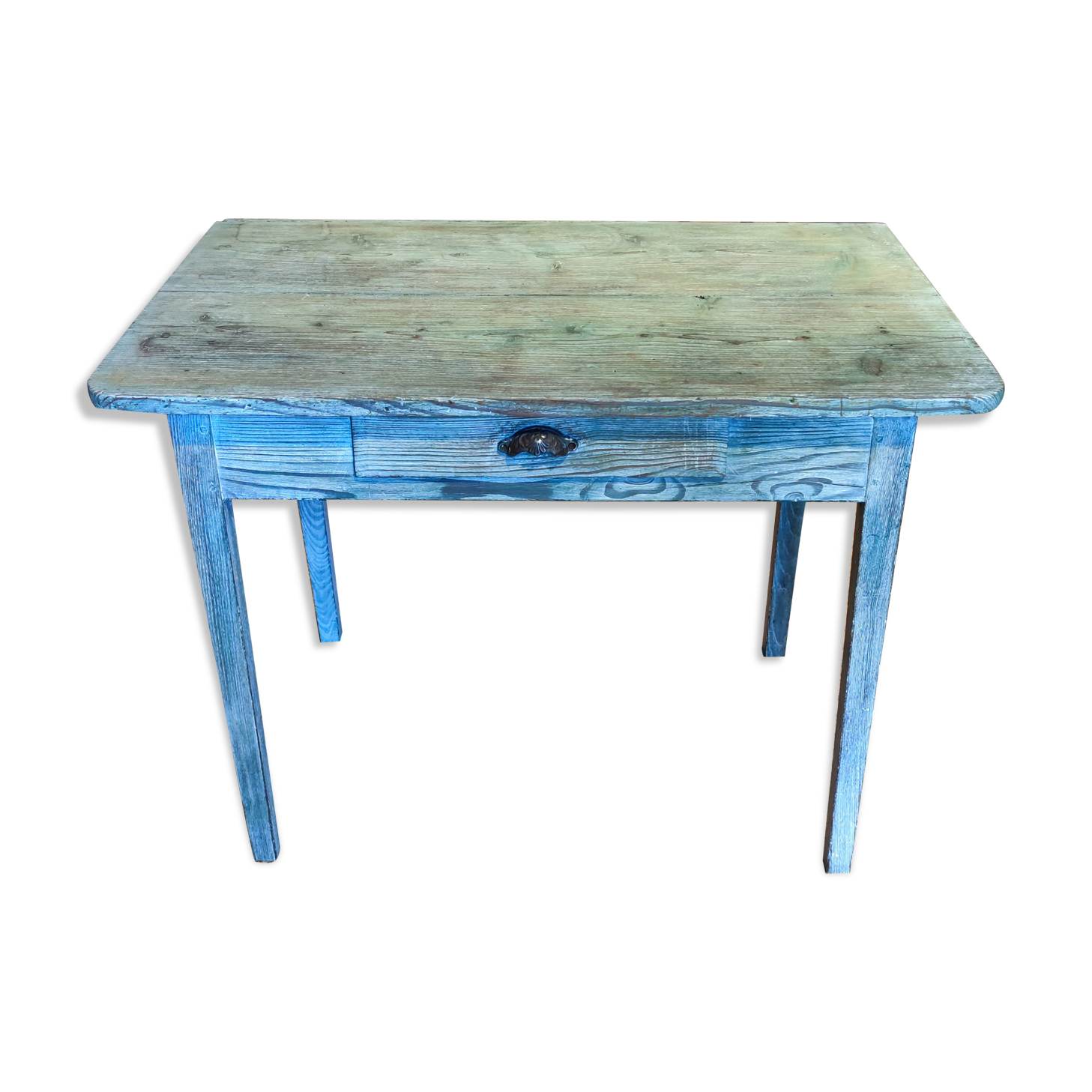 Farmhouse table green patina