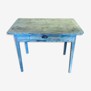 Farmhouse table green patina