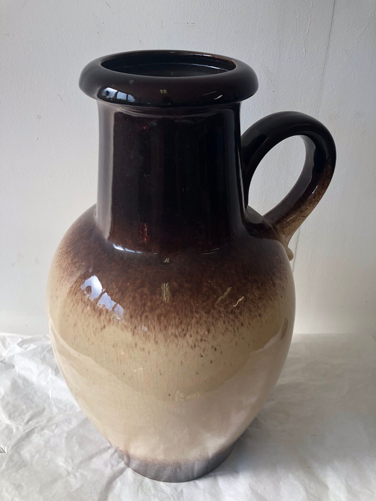 West Germany glazed ceramic 60s pitcher