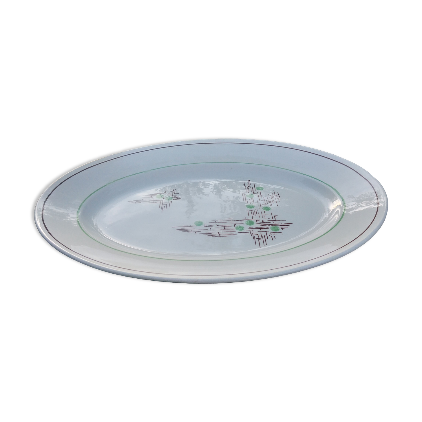 Oval serving dish of the faience factory of Gien model Old Pigalle