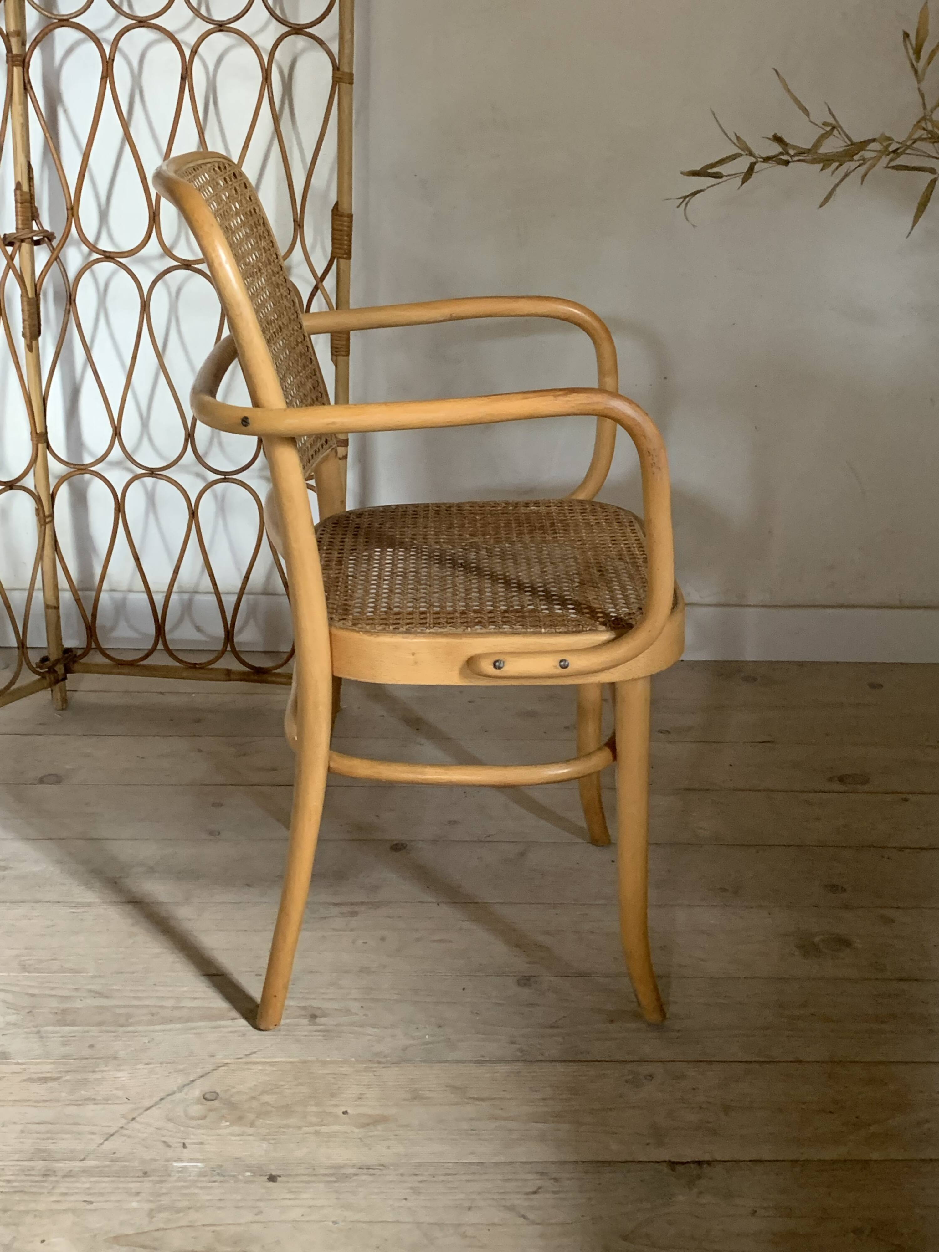 Vintage Hofmann cane armchair chair
