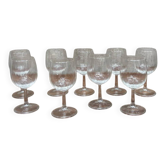 Set of stemmed wine glasses