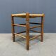 Set of Dutch beechwood stools with rush seat