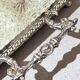 Silver-Plated Tray with Six Cut Glass Dishes, Vintage Entertaining Set