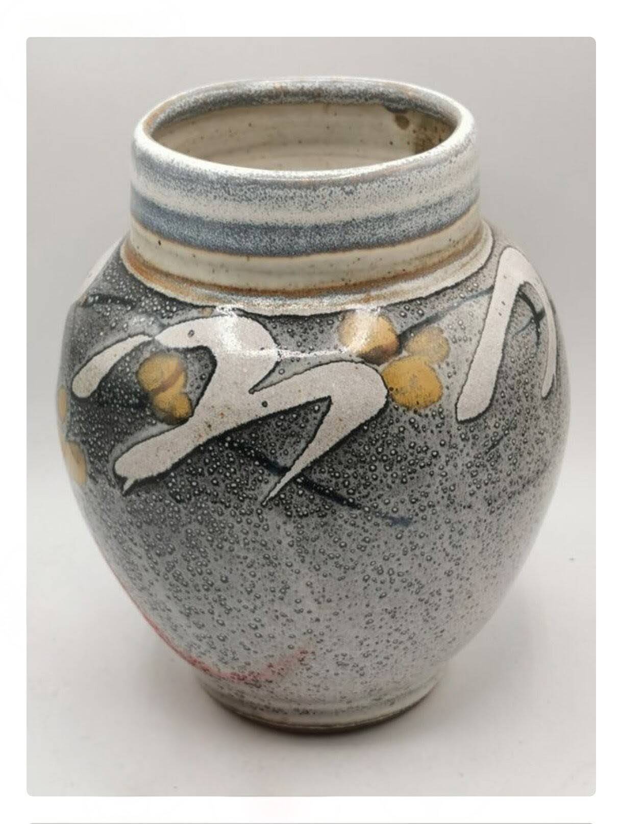 Glazed ceramic vase signed