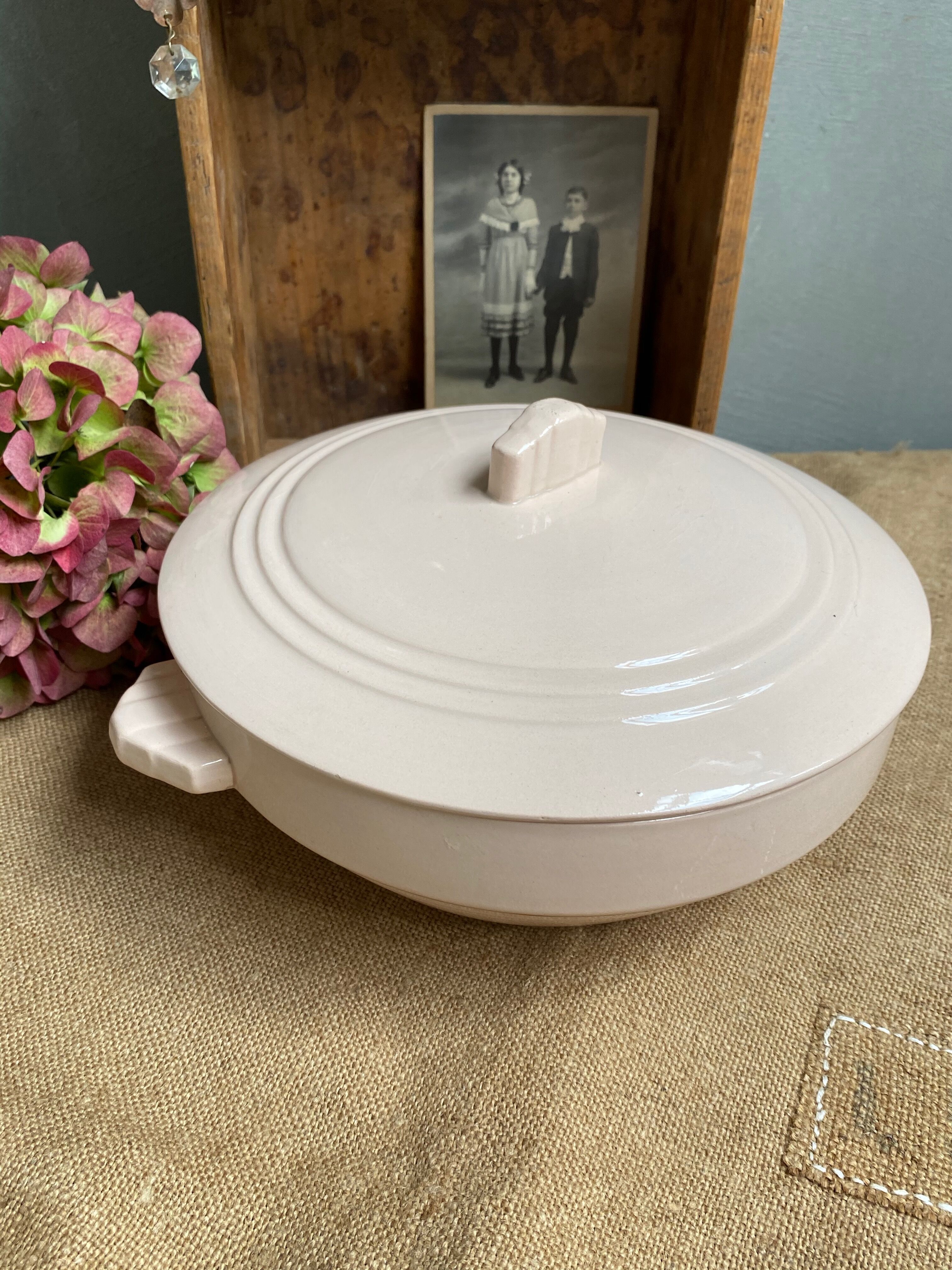 Pale pink Art Deco soup tureen
