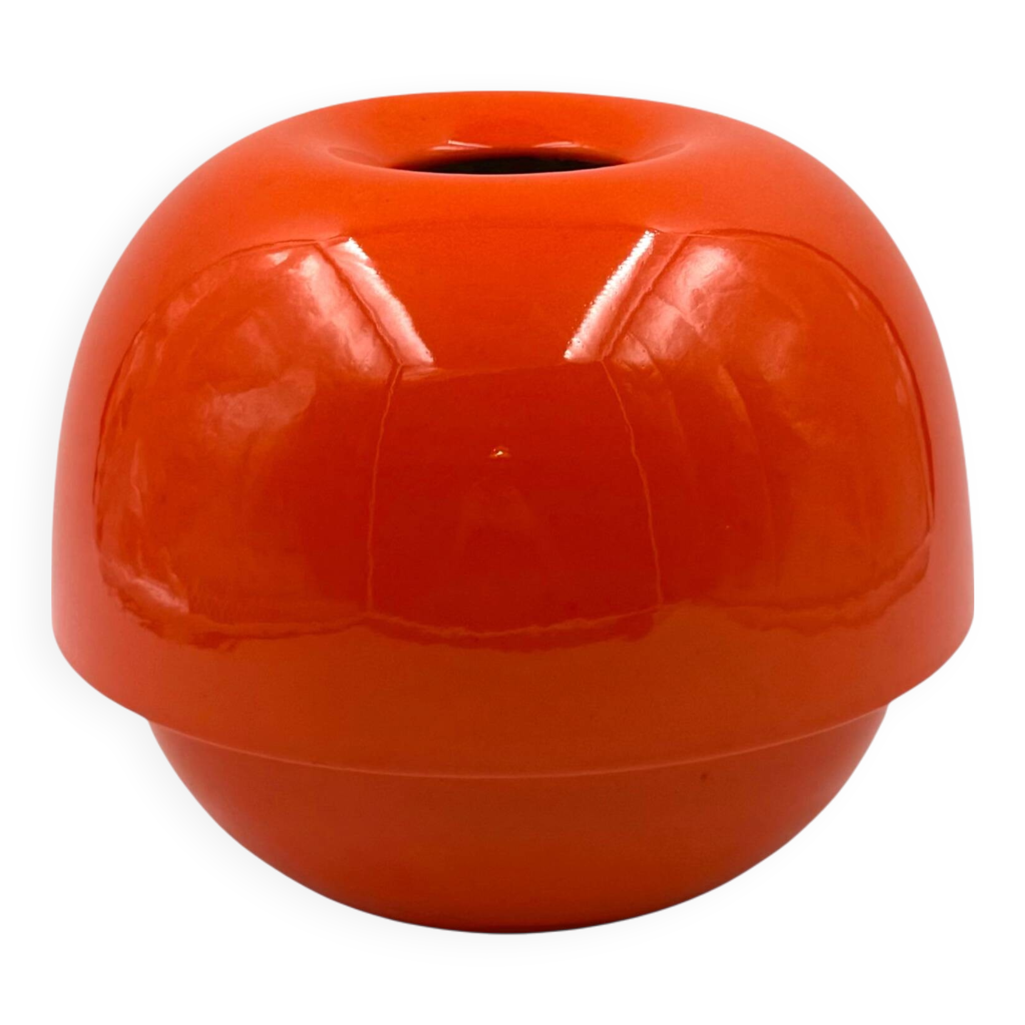 Space age orange ceramic vase, Sicart Italy ca. 1970