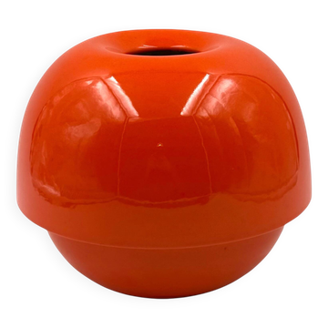 Space age orange ceramic vase, Sicart Italy ca. 1970