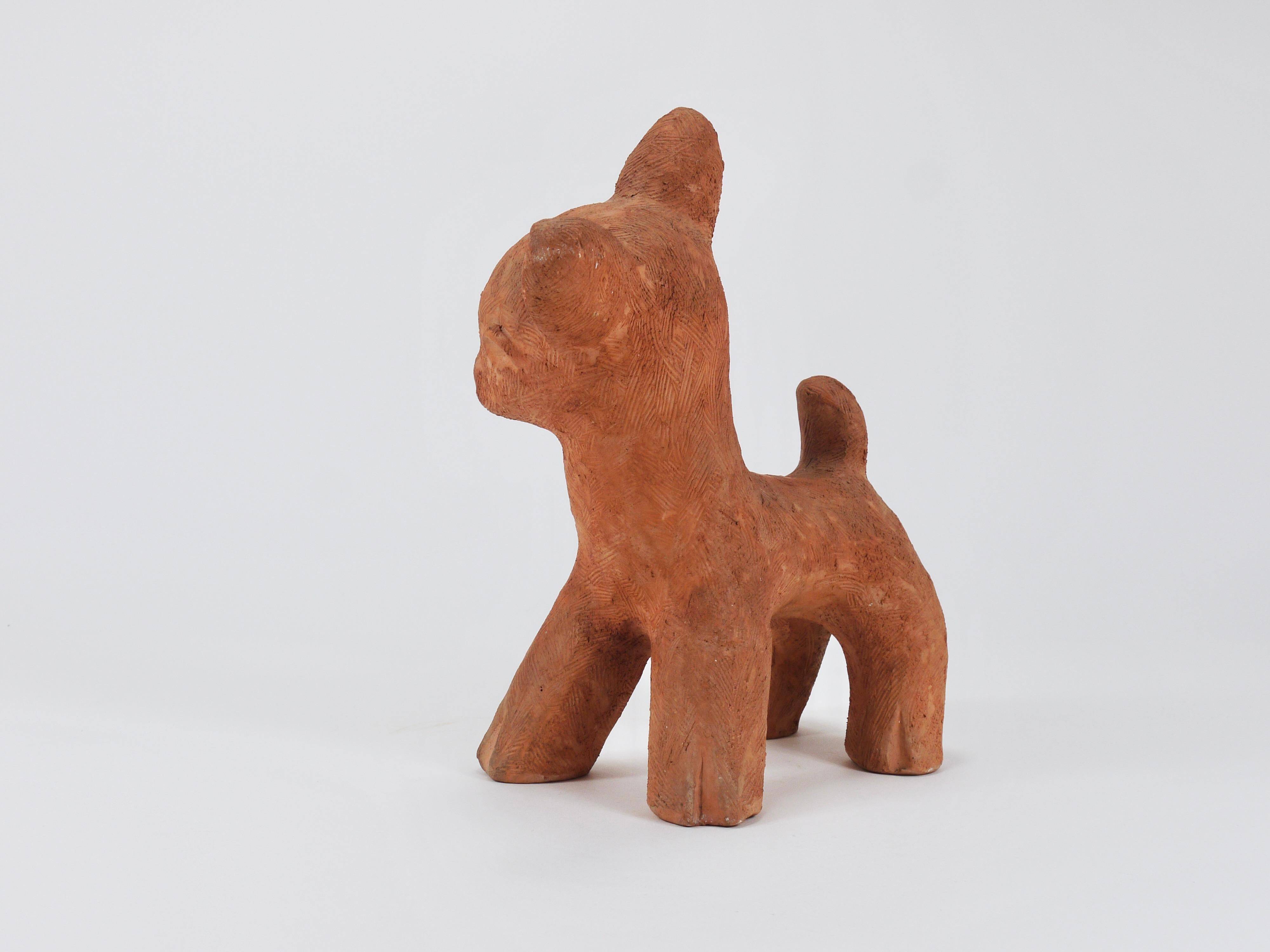 Walter Bosse Large Ceramic Sculpture of Baby Deer, Austria, 1920s
