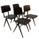 Lot de 4 chaises d’école vintage Galvanitas S16 Pays-Bas