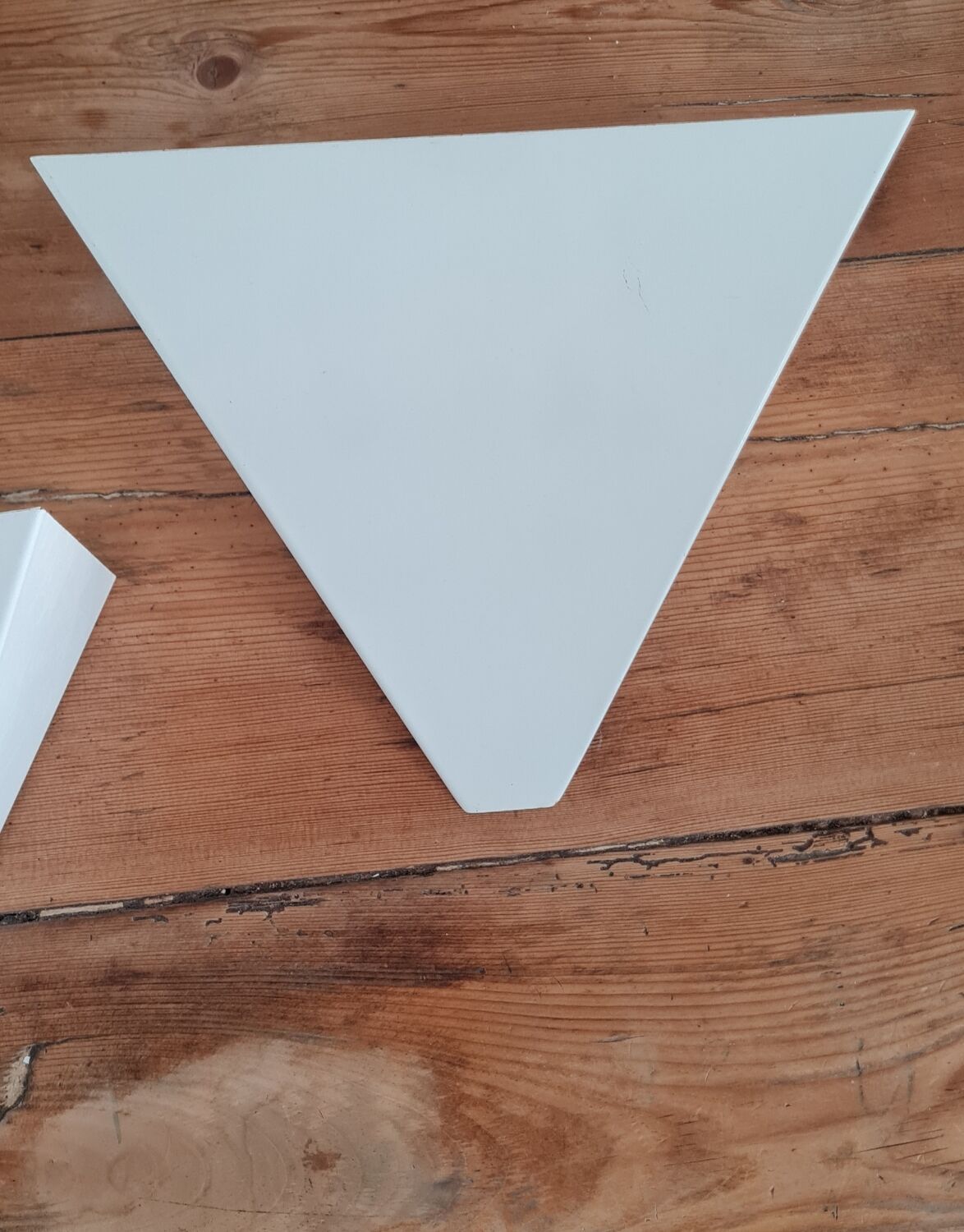 Pair of triangular lacquered metal sconces