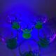 6 Ouralin green pyramidal round stem liqueur glasses