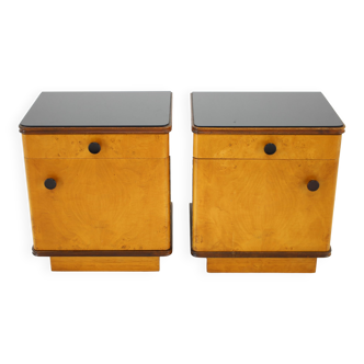 1950s Pair of Bedside Tables, Czechoslovakia