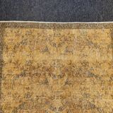 Tapis Oushak jaune 4x7 tapis vintage, tapis surteint jaune, tapis pour vivre MOON.148