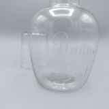 Night carafe engraved 'Good night' and its glass