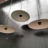 Enameled sheet metal pendant lights