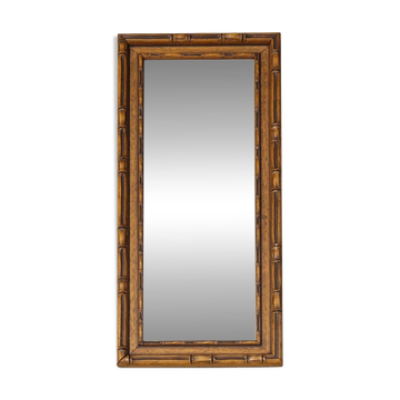 Vintage Rectangular Wall Mirror in Bamboo Imitation