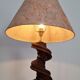 Handmade lamp in turned wood