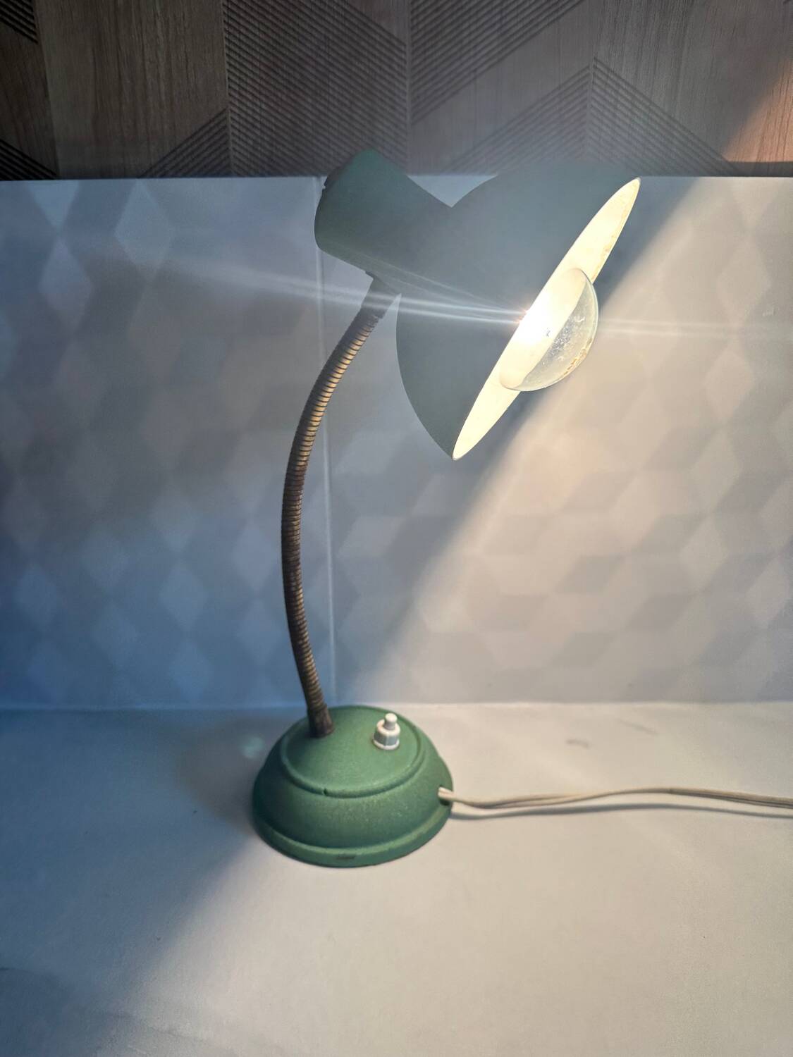 Vintage green bedside lamp