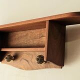 Mahogany wood shelf coat rack