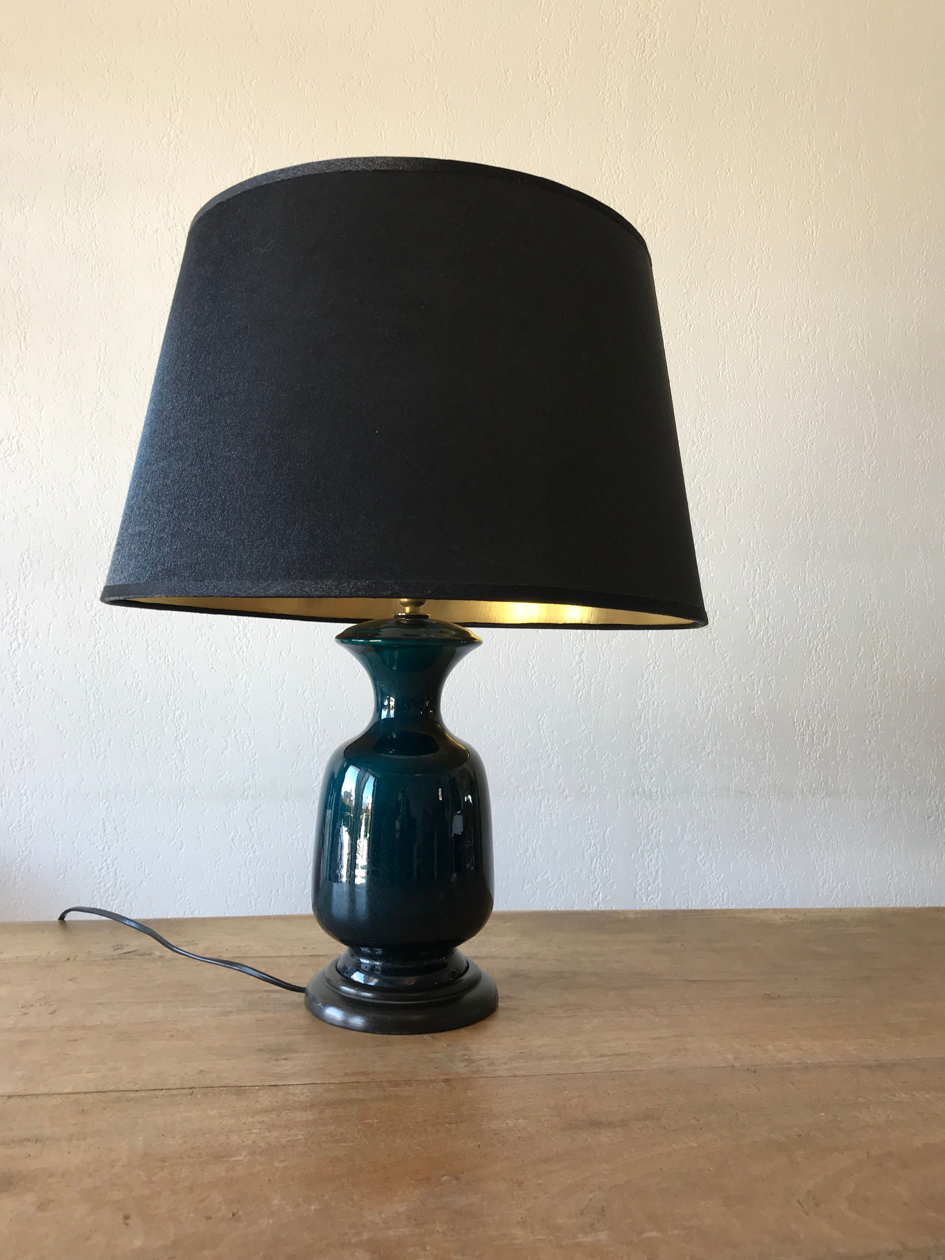 Lampe céramique bleu