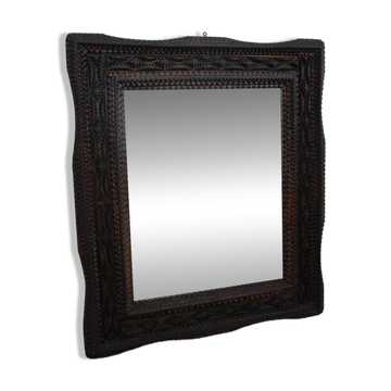 Miroir Style Tramp Art XIXeme