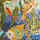 Grande fresque murale vintage mosaïque 1950