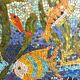 Large vintage mosaic wall fresco 1950