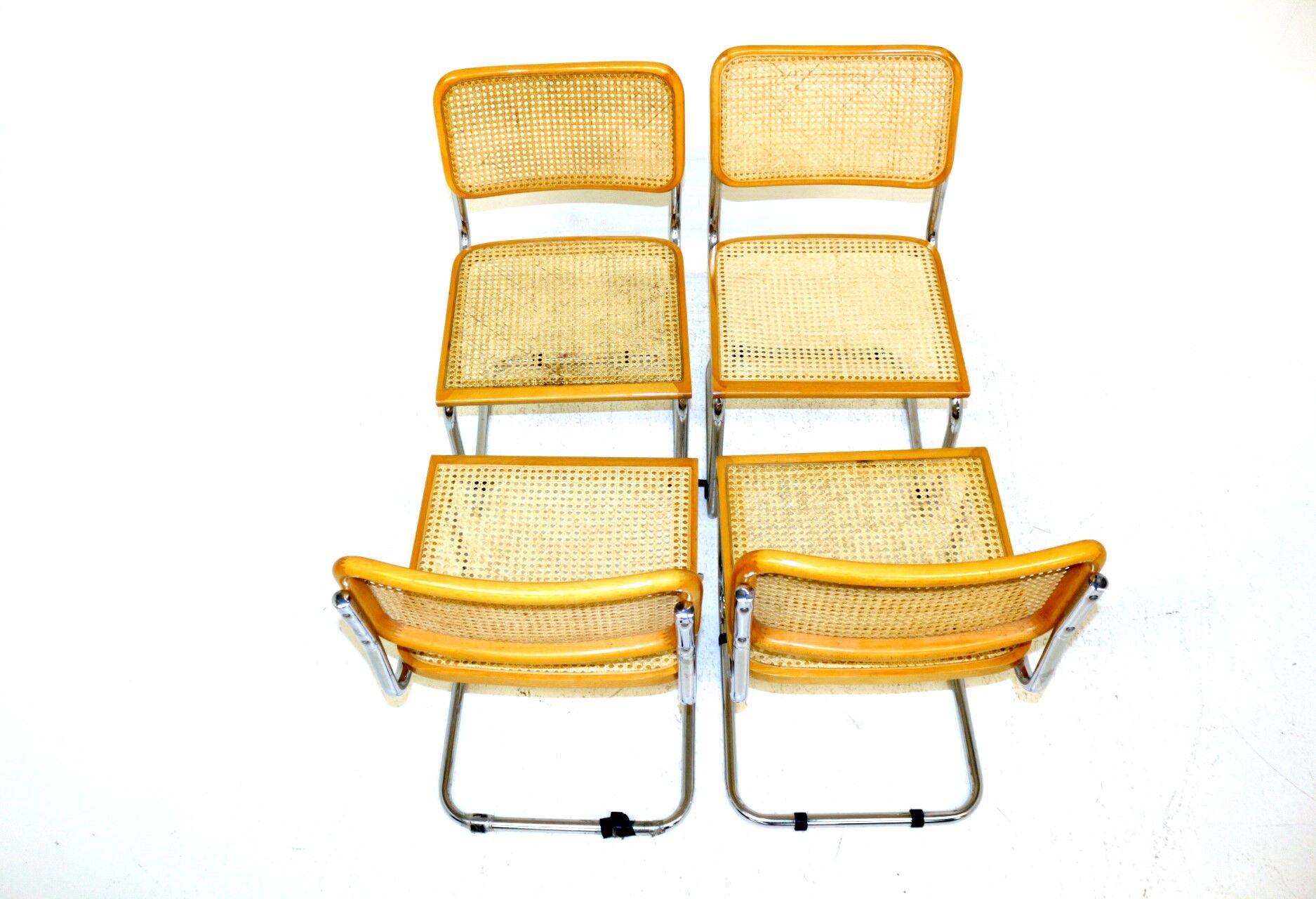 Set of 4 chairs "S32" Marcel Breuer, Italy, 2001