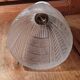 Applique lampe tulipe verre dépolis liseré support porcelaine dp 122206