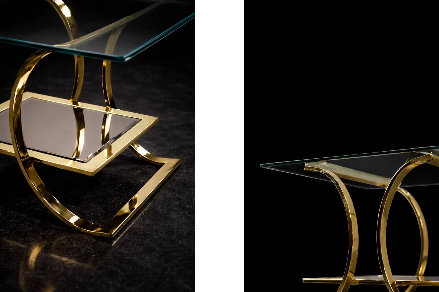 Vintage Mid-Century Italian Modern Glass Coffee Tables, 1960s, Set of 2