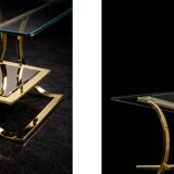 Vintage Mid-Century Italian Modern Glass Coffee Tables, 1960s, Set of 2