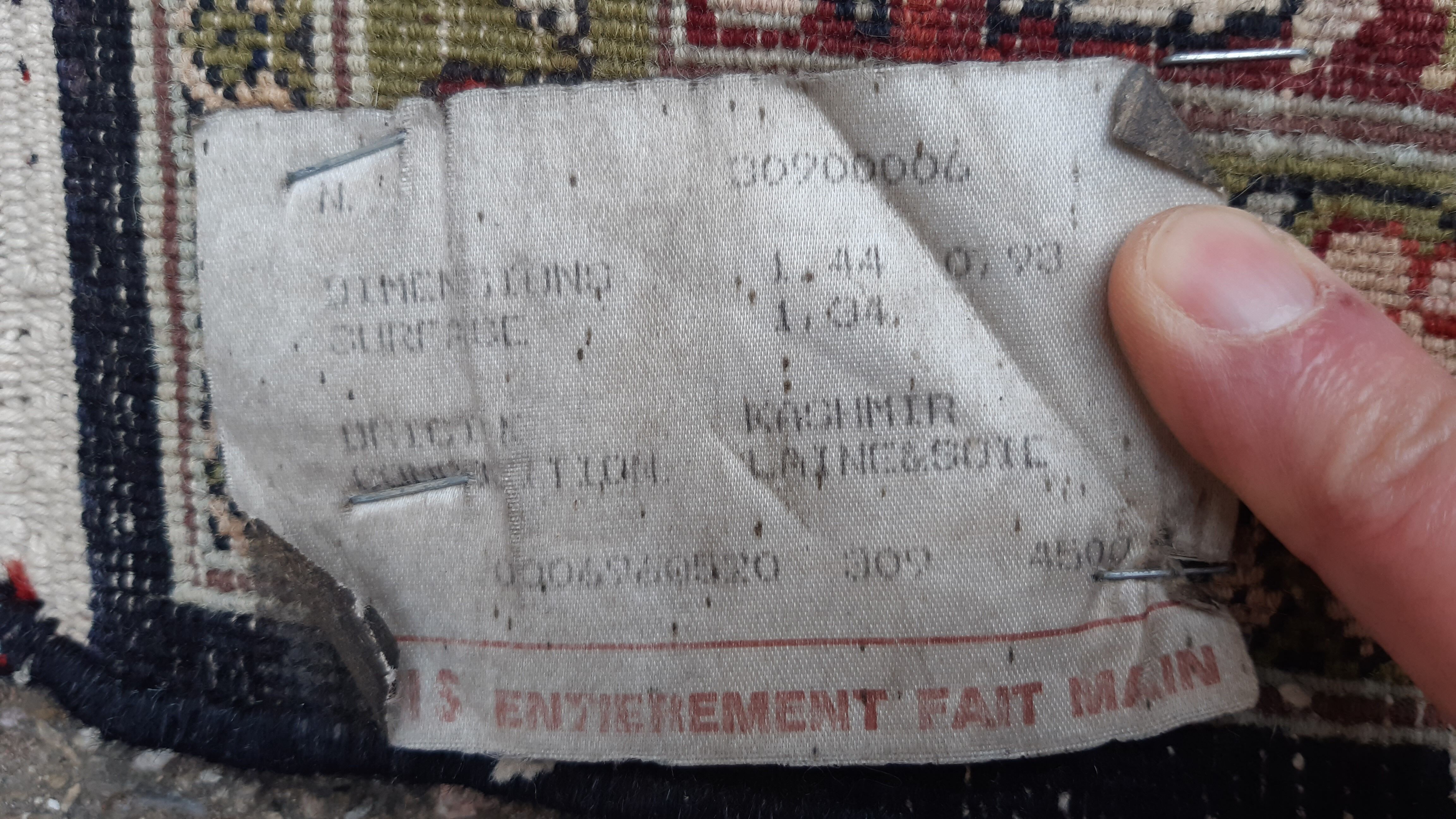 Antique carpet kashmir wool and silk 144x93cm