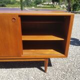 Scandinavian teak row 4 sliding doors - 60s