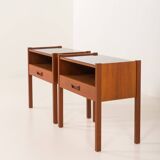 Italian mid century bedside tables, vintage nightstands, 1960s