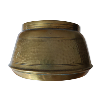 Vintage hammered brass pot cache pot